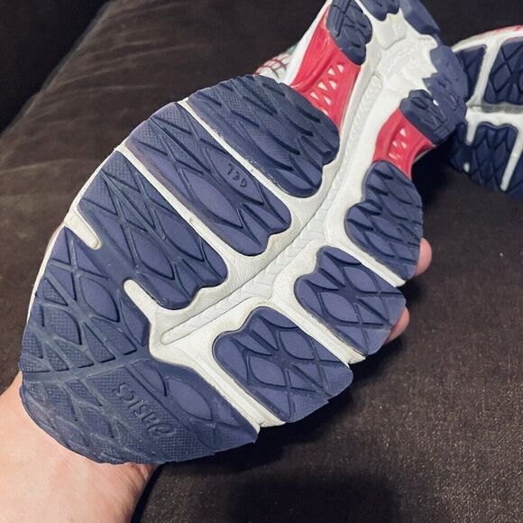 Excellent ASICS GEL-Nimbus 17 Grey Ruby Pink Purple Womens size 11 US Medium - Picture 11 of 13